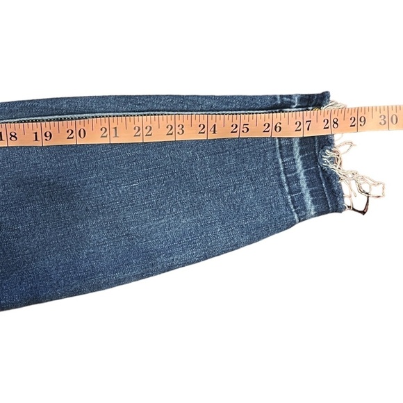 Spanx Distressed Denim High Rise Elastic Waist Jeggings Women's Large - Picture 9 of 11